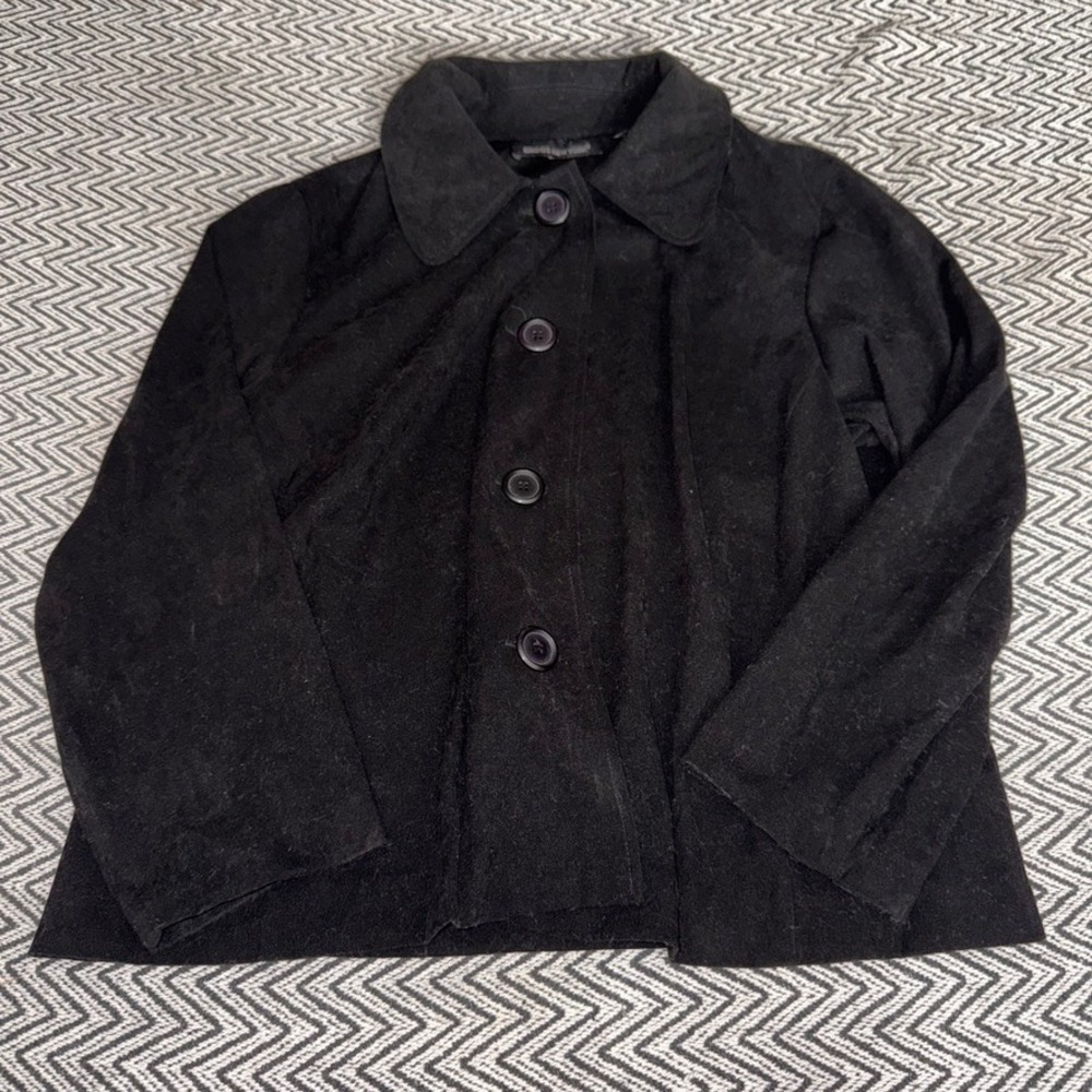 Briggs New York Jacket Black Button Front Plus Size 16W BRX3067CY